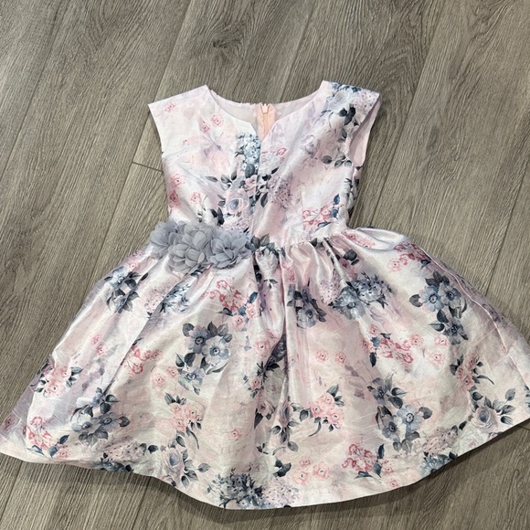 Marmelatta girls Floral Pink and Gray Kids Dress Size 5 D17 - Picture 1 of 6
